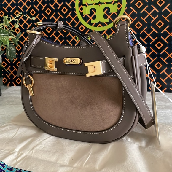 New, lee radziwill suede frame small saddlebag  (clam shell color) - Picture 4 of 17